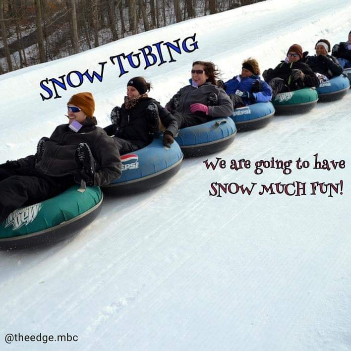 snow tubing and other fun winter activities, hosted by our church